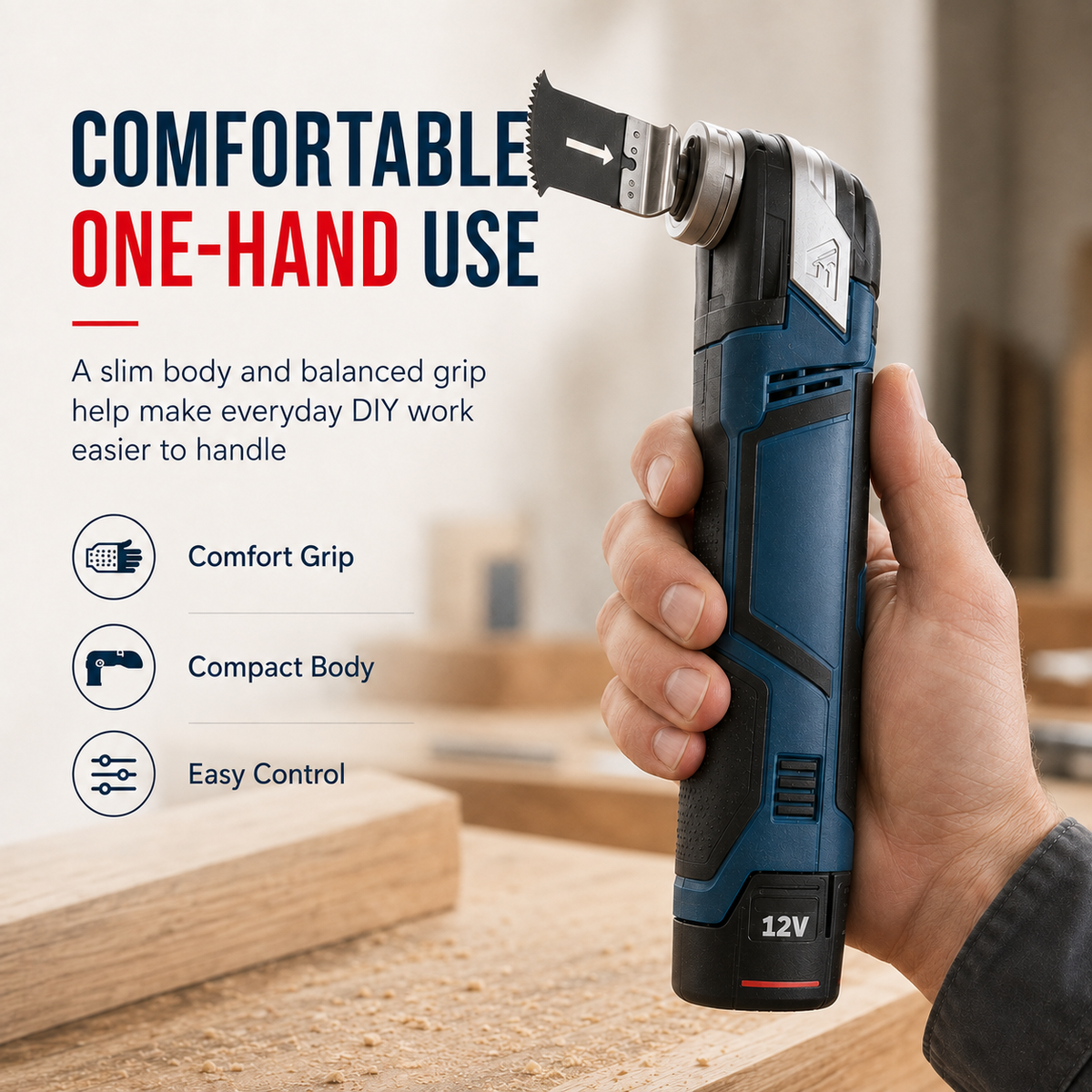 🔧12V Cordless Precision Cutter – Clean Detail, Plunge & Flush Cuts Made Easy