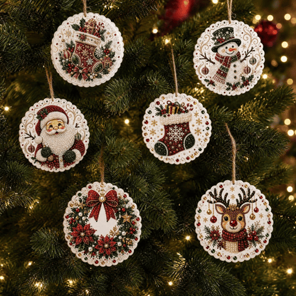 🔥Only $17.99 Last Day Promotion!🎄Christmas DIY Diamond Painting Ornaments Kit (6 PCS)🎅