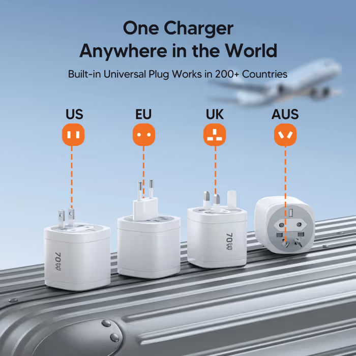 🔥 Last Day 50% OFF –360° Rotating 4-in-1 Universal Travel Charger | 70W GaN