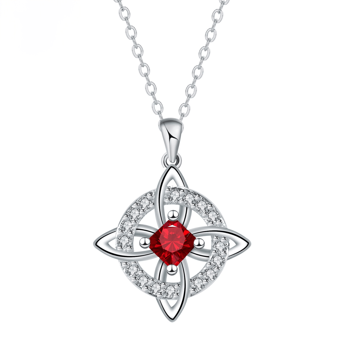 ✨Mystical Birthstone Witches Knot Necklace – Natural Crystal 🔮💞Protect Your Loved Ones