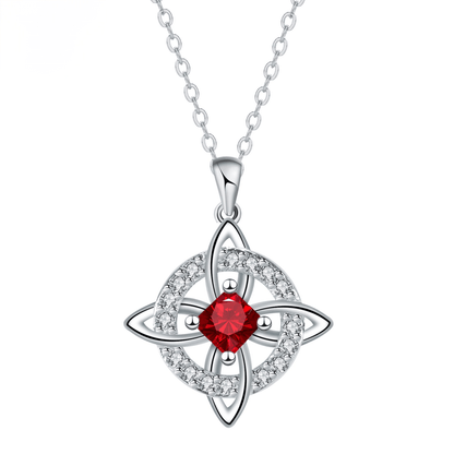 ✨Mystical Birthstone Witches Knot Necklace – Natural Crystal 🔮💞Protect Your Loved Ones