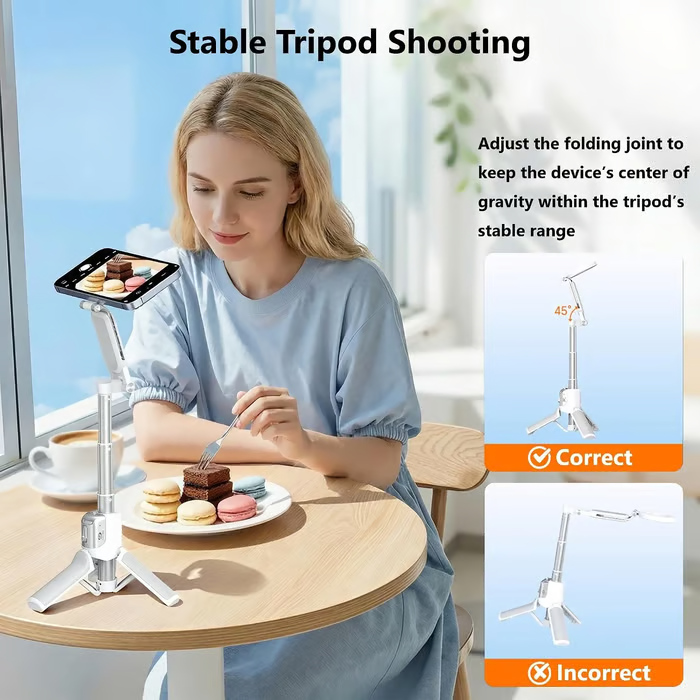 📸 WONEW Z3 Magnetic Selfie Stick Tripod — 🔍 Zoom & Focus Control · 🔄 360° Rotation ·  MagSafe Mount ·  Bluetooth Remote