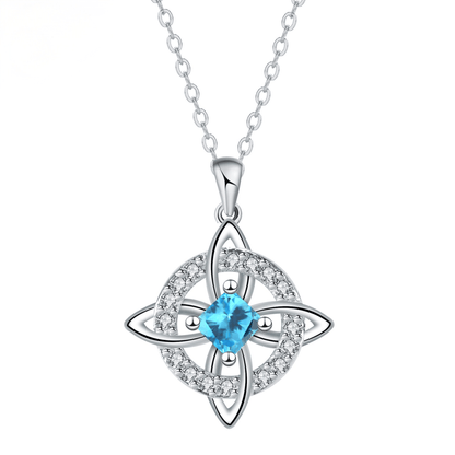 ✨Mystical Birthstone Witches Knot Necklace – Natural Crystal 🔮💞Protect Your Loved Ones