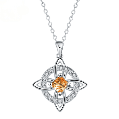 ✨Mystical Birthstone Witches Knot Necklace – Natural Crystal 🔮💞Protect Your Loved Ones