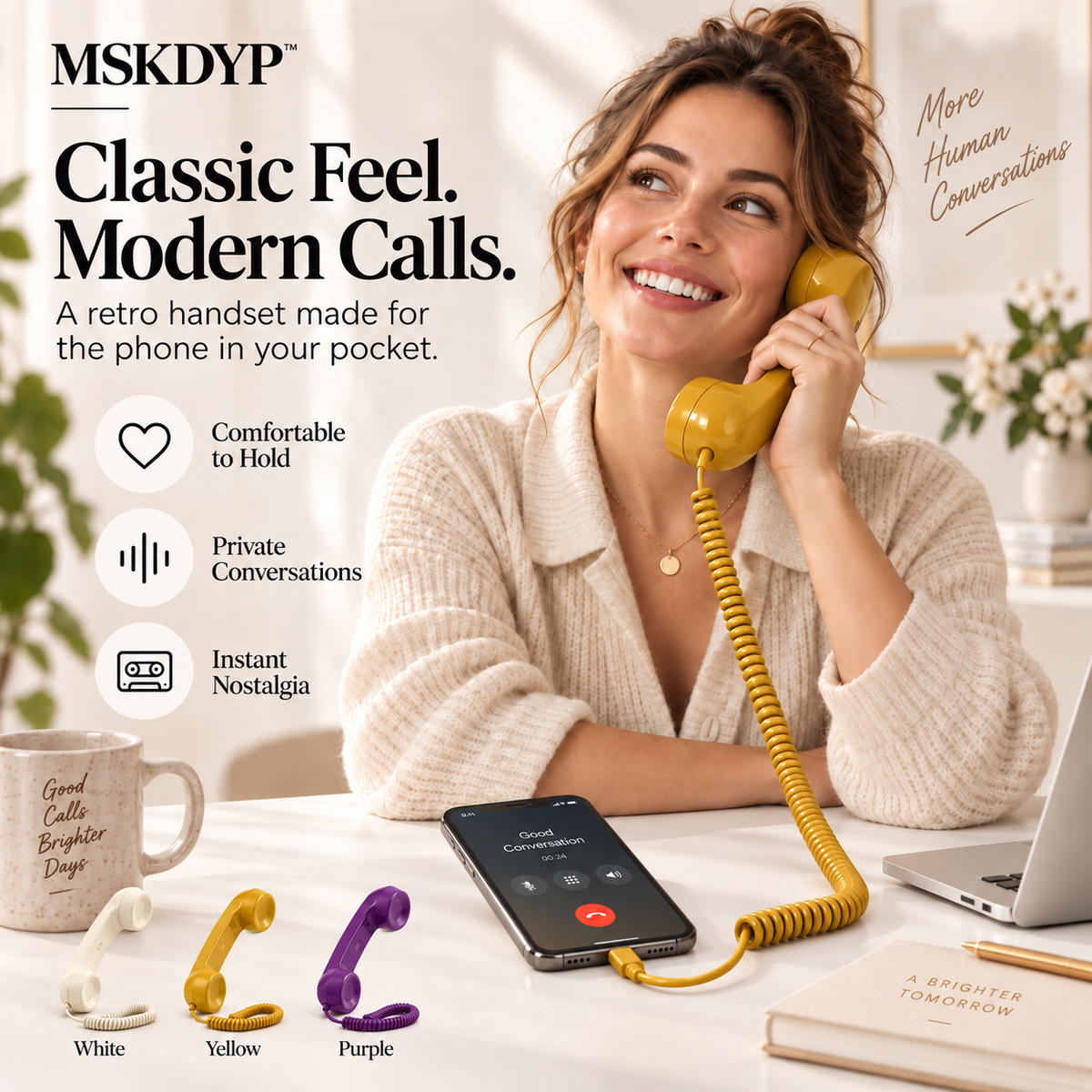 🔥 Last Day 50% OFF – MSKDYP™ Retro Corded Handset for Smartphones