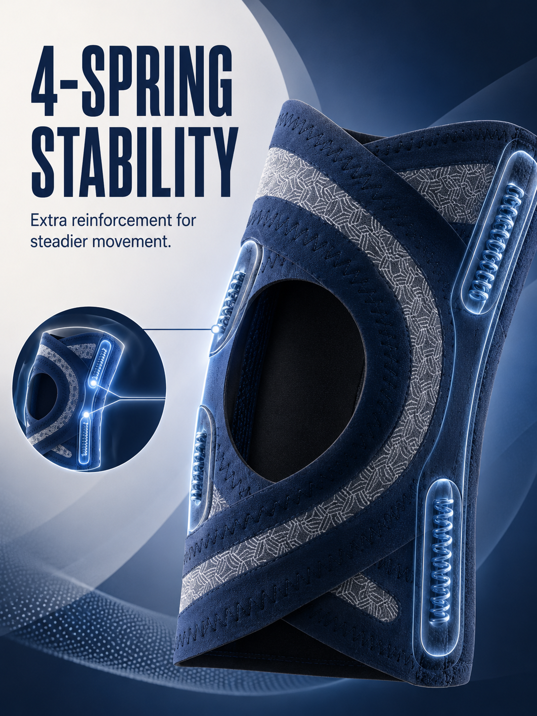 🔥Last Day 50% OFF - 🦵 4-Spring Open-Patella Knee Brace – Adjustable Compression & Side Support