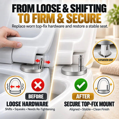 🔥 Last Day 50% OFF–🔩2-Pack Stop the Wobble–Top-Fix Toilet Seat Hinge Bolts