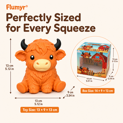 🔥Last Day 49% OFF -  🐮 Flumyr® Highland Cow Squishy – Squeeze, Relax & Smile! 🧡