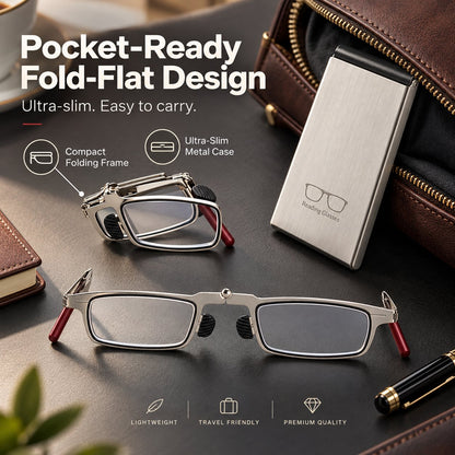 🔥 Last Day 50% OFF –✨ Weightless Folding Readers in a Sleek Metal Vault | Read Anywhere 📖