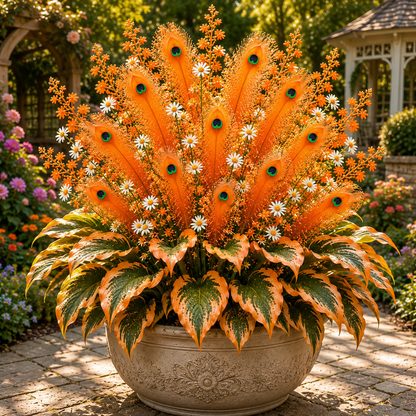 🌿🔥 Peacock Flame Hosta Corms – Stunning Colors That Brighten Any Space 🦚