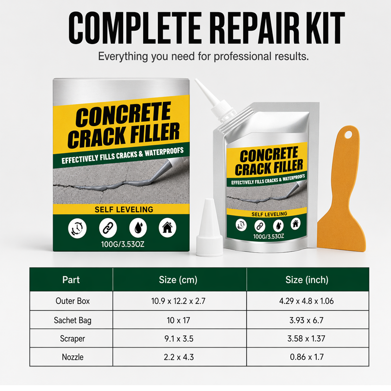 🔥Last Day 50% OFF - 🏠 Waterproof Concrete Crack Filler for Indoor & Outdoor Use