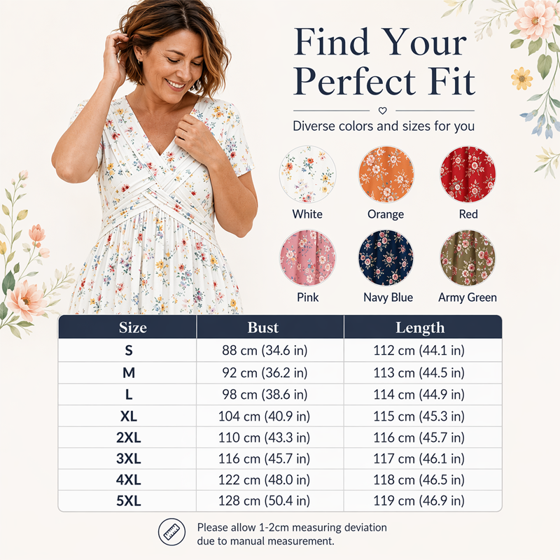 Limited Stock! 50% Off Hot Sale Ongoing🌺Women's V-Neck Floral Print Dress with Twist Waist