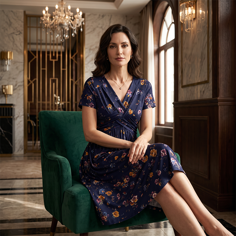 Limited Stock! 50% Off Hot Sale Ongoing🌺Women's V-Neck Floral Print Dress with Twist Waist